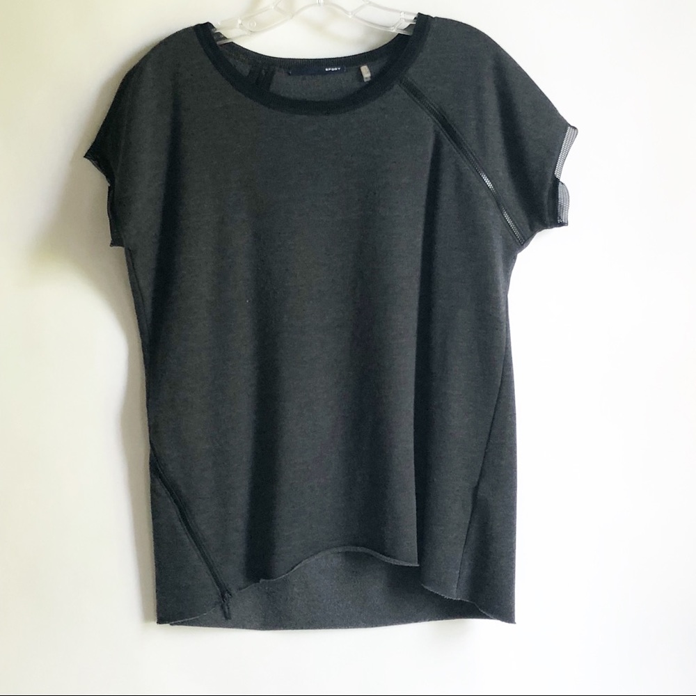 Elie Tahari Sport Celeste Dark Gray Sweatshirt Tee